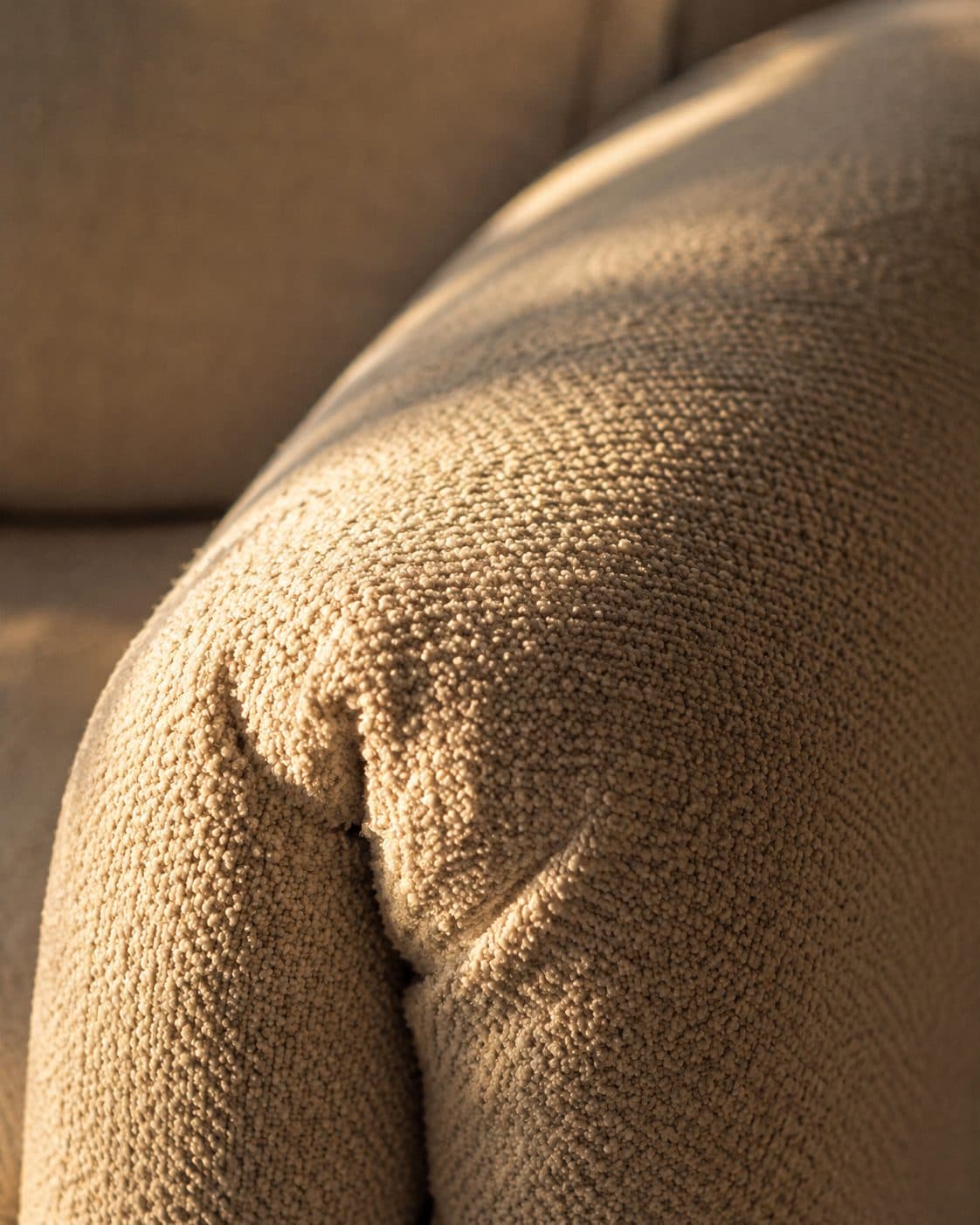 Detail van bouclé stoffering